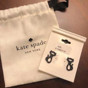 Black Cat Studs with Rhinestones